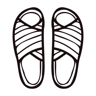 El çizimi kadın sandaletleri arka planda izole edilmiş.