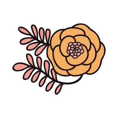 Arka planda karalama tarzında dalları olan el çizimi çiçekler