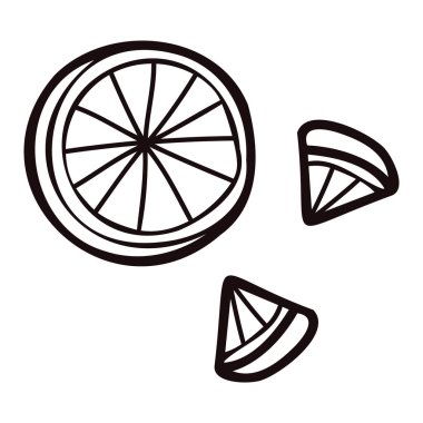 El çizimi turuncu arka planda izole edilmiş.