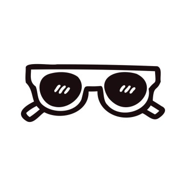 El çizimi güneş gözlükleri arka planda izole edilmiş.