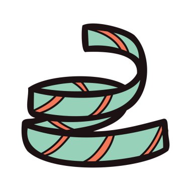 Arkaplanda karalama tarzında el çizimi kurdelesi izole