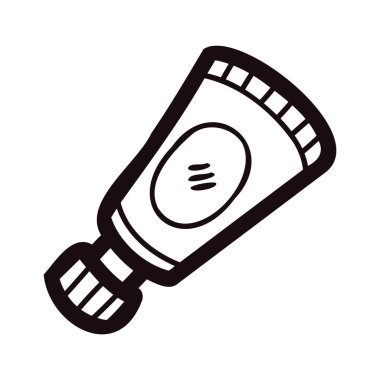 El çizimi güneş kremi arkaplanda izole edilmiş.