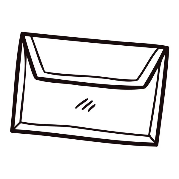 Envelope Bonito Desenhado Mão Estilo Doodle Isolado Fundo — Vetor de Stock