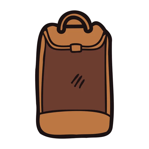 Ręcznie Rysowane Cute Plecak Dla Dzieci Stylu Doodle Izolowane Tle — Wektor stockowy