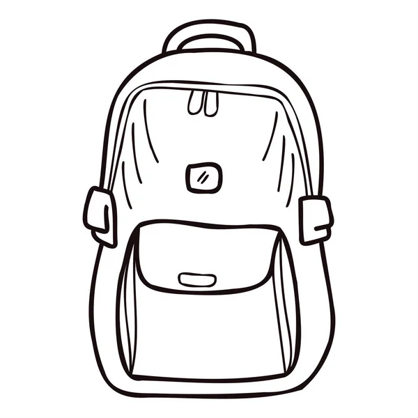 Hand Drawn Cute Backpack Kids Doodle Style Isolated Background — Stock Vector