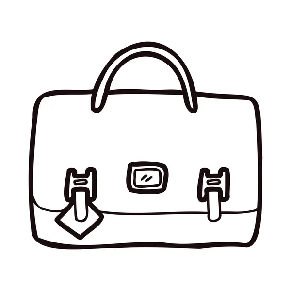 Ręcznie Rysowane Cute Business Bag Stylu Doodle Izolowane Tle — Wektor stockowy