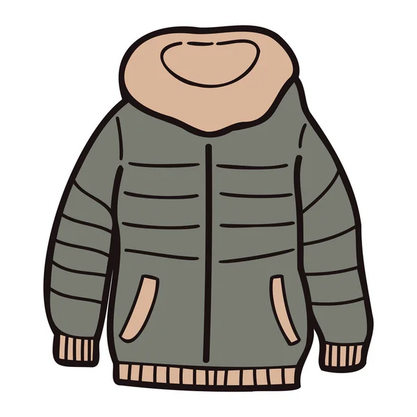 Ручной Рисунок Милые Куртки Мужчин Стиле Каракули Изолированы Заднем Плане — стоковый вектор