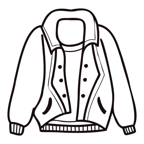 Ручной Рисунок Милые Куртки Мужчин Стиле Каракули Изолированы Заднем Плане — стоковый вектор
