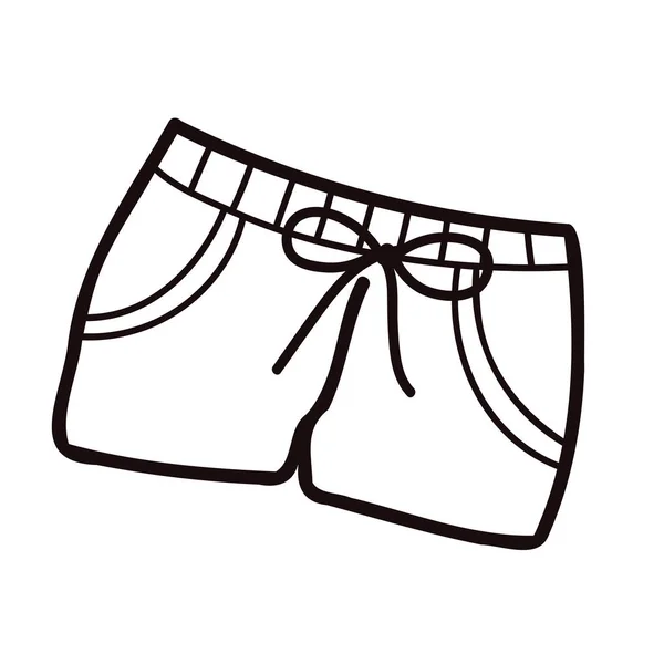 Pantalones Cortos Dibujados Mano Para Hombres Estilo Doodle Aislados Sobre — Archivo Imágenes Vectoriales
