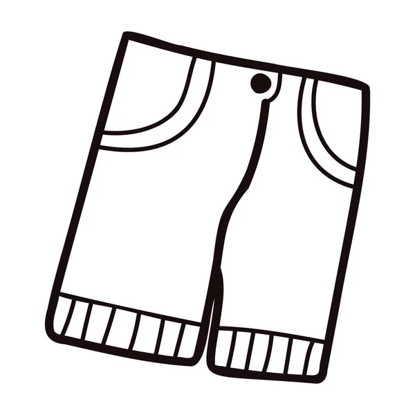 Hand Getrokken Shorts Voor Mannen Doodle Stijl Geïsoleerd Achtergrond — Stockvector
