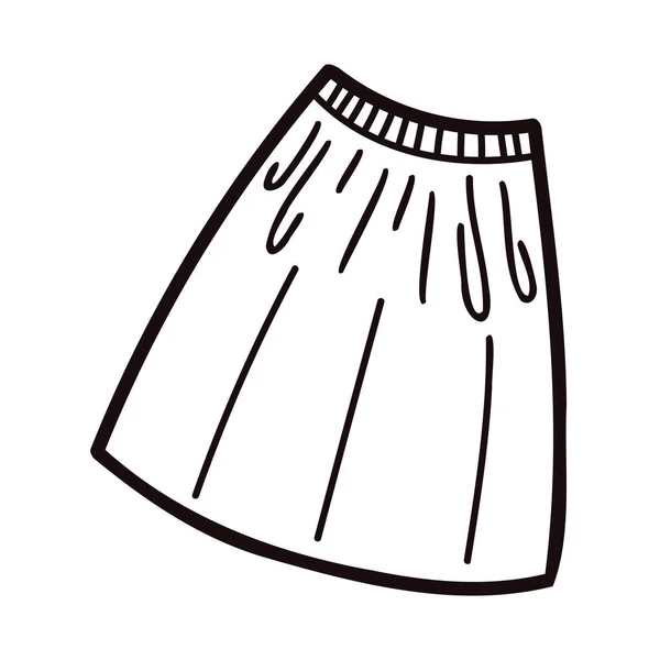 Χειροποίητη Φούστα Για Γυναίκες Στυλ Doodle Απομονωμένη Φόντο — Διανυσματικό Αρχείο