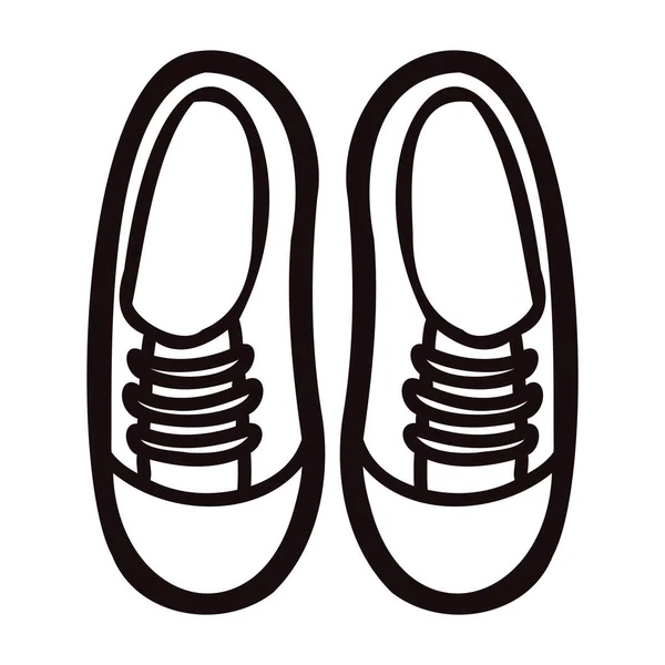 Çizimi Arka Planda Karalama Tarzında Şirin Spor Ayakkabılar — Stok Vektör