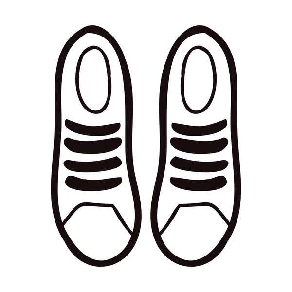 手绘可爱的运动鞋的涂鸦风格孤立的背景 — 图库矢量图片