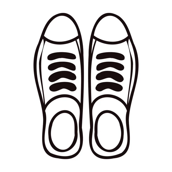 Hand Ritade Söta Sneakers Doodle Stil Isolerad Bakgrunden — Stock vektor