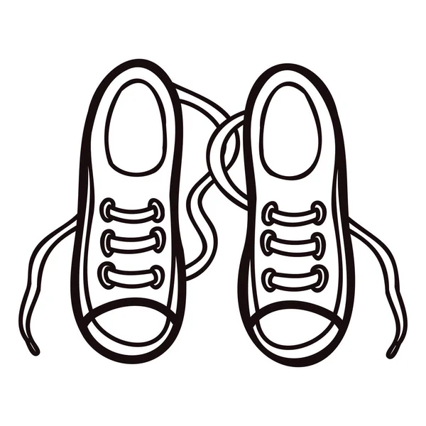 Χειροποίητα Χαριτωμένα Sneakers Στυλ Doodle Που Απομονώνονται Στο Φόντο — Διανυσματικό Αρχείο