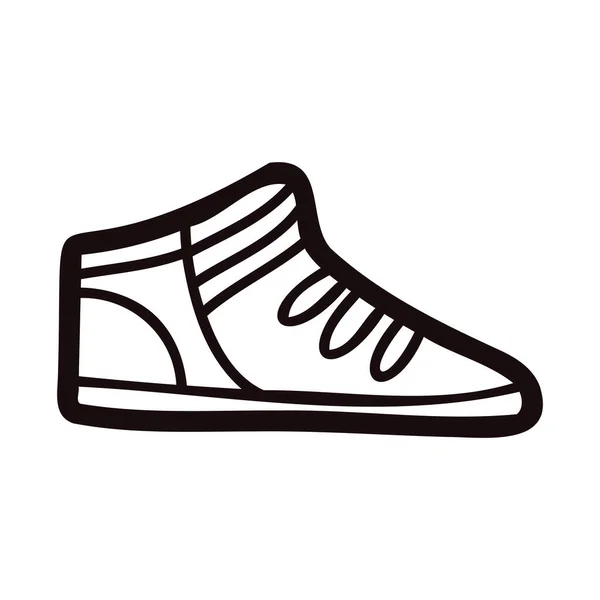 手绘可爱的运动鞋的涂鸦风格孤立的背景 — 图库矢量图片