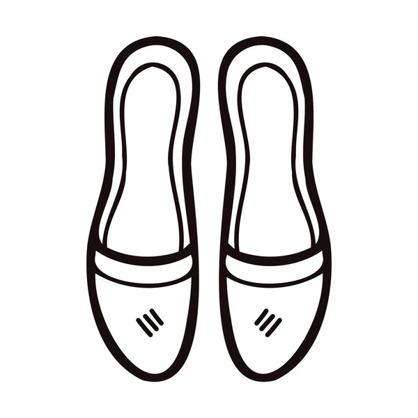 手绘女鞋 涂鸦风格 背景隔离 — 图库矢量图片