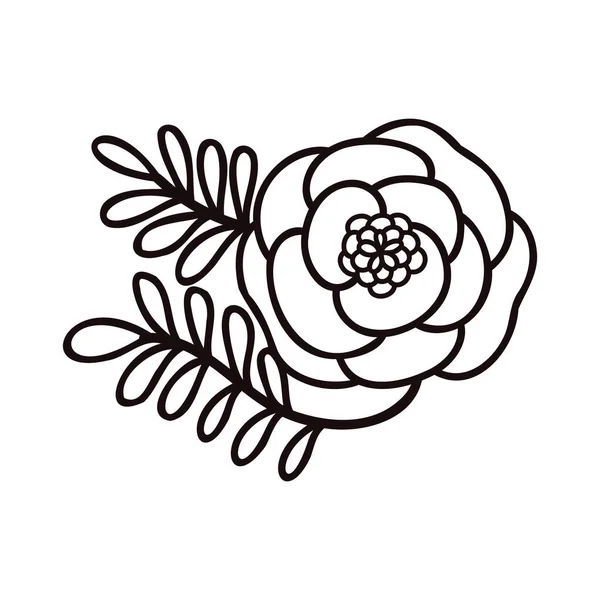 Рука Мальовані Квіти Гілками Каракулі Стилі Ізольовані Фоні — стоковий вектор