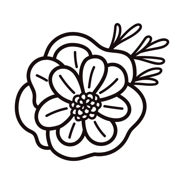 Χειροποίητα Λουλούδια Κλαδιά Στυλ Doodle Που Απομονώνονται Στο Φόντο — Διανυσματικό Αρχείο