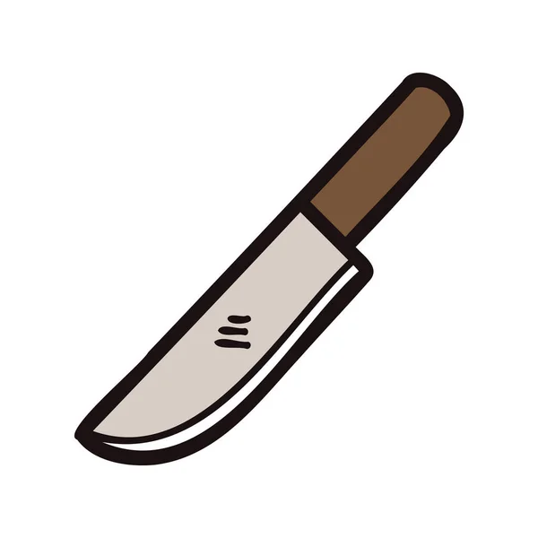 Cuchillo Dibujado Mano Estilo Doodle Aislado Sobre Fondo — Vector de stock