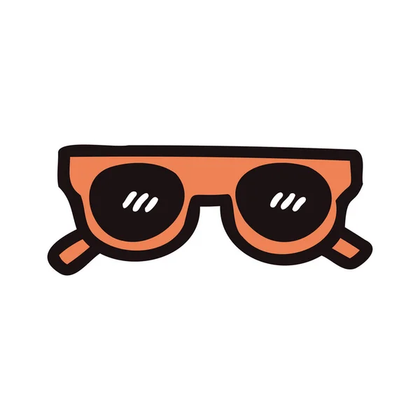 Ręcznie Rysowane Okulary Przeciwsłoneczne Stylu Doodle Izolowane Tle — Wektor stockowy