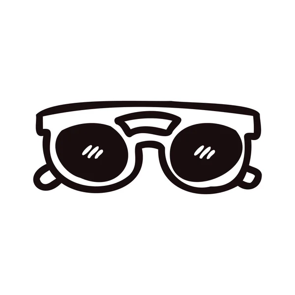 Ręcznie Rysowane Okulary Przeciwsłoneczne Stylu Doodle Izolowane Tle — Wektor stockowy