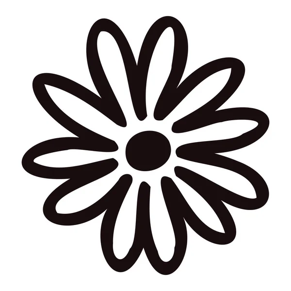 背景に孤立したドアスタイルの手描きコスモスの花 — ストックベクタ