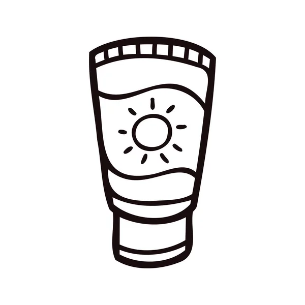 Protetor Solar Desenhado Mão Estilo Doodle Isolado Fundo —  Vetores de Stock