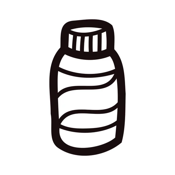 Бутылка Нарисованная Вручную Стиле Каракулей Заднем Плане — стоковый вектор