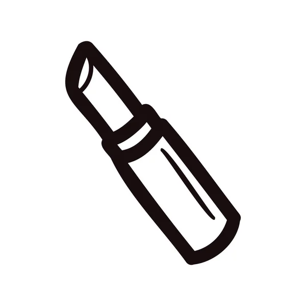 Hånd Trukket Læbestift Til Kvinder Doodle Stil Isoleret Baggrund – Stock-vektor