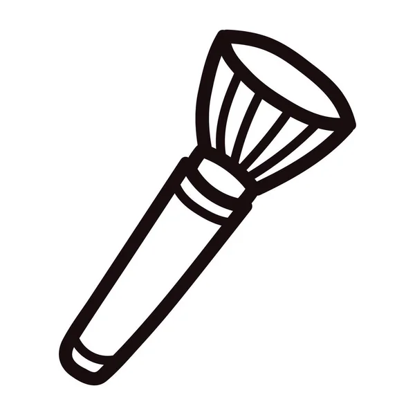 Pennello Trucco Disegnato Mano Donne Stile Doodle Isolato Sullo Sfondo — Vettoriale Stock