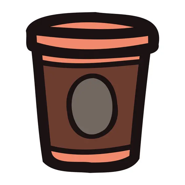 Tasses Café Papier Dessiné Main Dans Style Doodle Isolé Sur — Image vectorielle