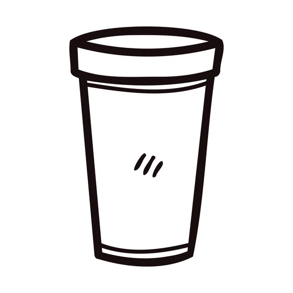 Hand Ritade Papper Kaffemuggar Doodle Stil Isolerad Bakgrunden — Stock vektor