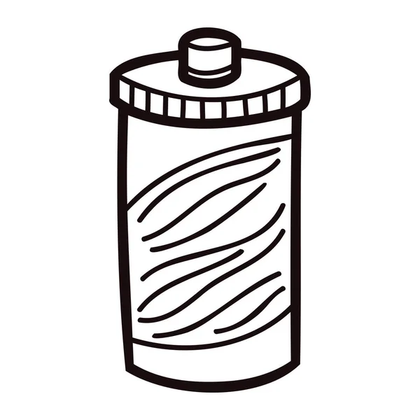 Handgezeichnete Flasche Doodle Stil Isoliert Auf Hintergrund — Stockvektor