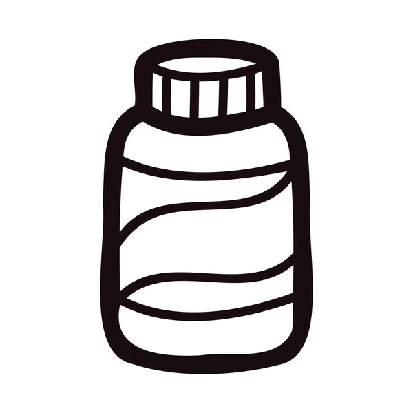 Hand Drawn Bottle Doodle Style Isolated Background — Stock Vector