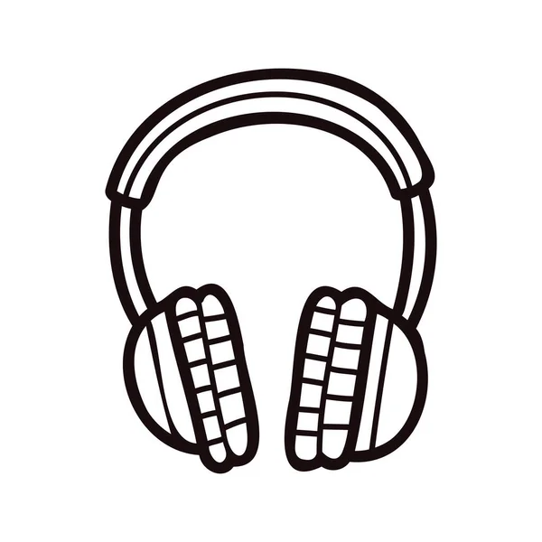 Χειροποίητα Ακουστικά Στυλ Doodle Απομονωμένα Φόντο — Διανυσματικό Αρχείο