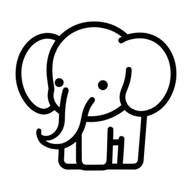 El çizimi arkaplanda karalama tarzında şirin bir fil.