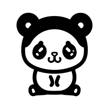 El çizimi arkaplanda karalama tarzında şirin panda