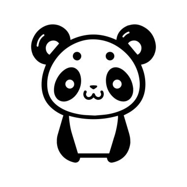 El çizimi arkaplanda karalama tarzında şirin panda