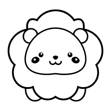 El çizimi arkaplanda karalama stilinde sevimli aslan izole