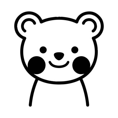 El çizimi arkaplanda karalama tarzında şirin bir ayı.