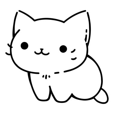 El çizimi arkaplanda karalama tarzında şirin bir kedi