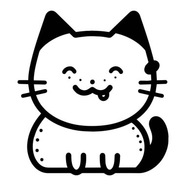 El çizimi arkaplanda karalama tarzında şirin bir kedi