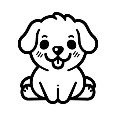 El çizimi arkaplanda karalama tarzında şirin bir köpek