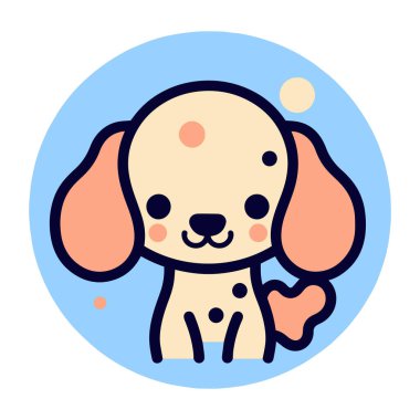 El çizimi arkaplanda karalama tarzında şirin bir köpek