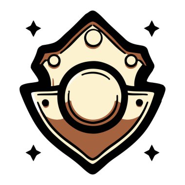 Arkaplanda izole edilmiş düz çizgi sanat tarzında vintage logo