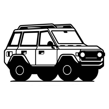 Düz çizgili SUV arabası arka planda izole edildi