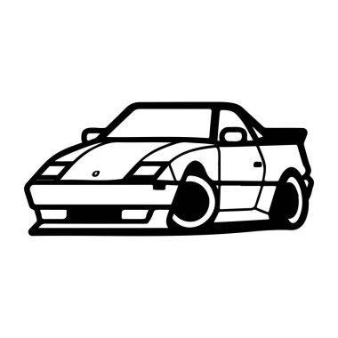 Düz çizgili spor araba arka planda izole edilmiş