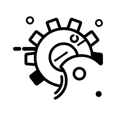 El çizimi bilim dişlisi karalama stili arka planda izole