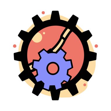 El çizimi bilim dişlisi karalama stili arka planda izole